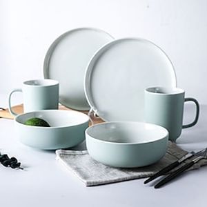 6 Pieces Matte Dinnerware Set Service Ceramic tableware creative ceramic tableware color glaze Lightinthebox