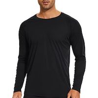 Men's Sun Protection T-shirts Long Sleeve Shirt Crew Neck Long Sleeve Sports  Outdoor Vacation Going out Casual Daily Quick dry UPF 50 Sweat wicking Breathable Plain Wine Red Black Activewear Lightinthebox - thumbnail