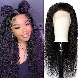 Deep Wave Lace Front Wigs Human Hair Pre Plucked HD Glueless Wigs Human Hair 180% Density 13x4 Lace Front Wigs for Women Natural Color Lightinthebox