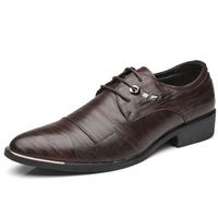 Men Cap Toe Pointed Toe Business Dress Shoes