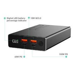 Mycandy Laptop Powerbank 20K mah 100W, Black