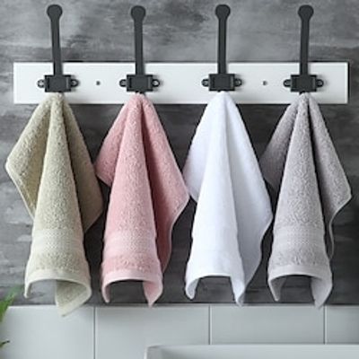 32 Thread Cotton Square Towel with Extra Long Hair Ring and Extra Thick Face Towel Cotton Bath Towel Lightinthebox