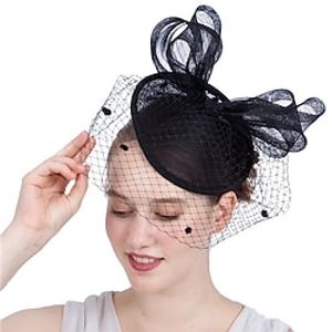 Fascinators Sinamay Kentucky Derby Horse Race Lady Retro With Bowknot Tulle Headpiece Headwear Lightinthebox