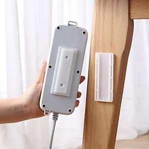 Self-Adhesive Desktop Socket Fixer Cable Organizer Wall Hanging Power Strip Holder Fixator Plug-in Removable Wall-Mounted Fixer miniinthebox