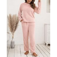 Women's Shirt Pants Sets Basic Green Blue Casual Daily Solid Color S M L XL miniinthebox - thumbnail
