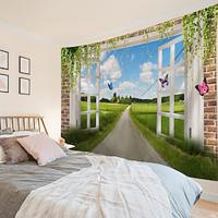 Garden Theme Window View Hanging Tapestry Wall Art Large Tapestry Mural Decor Photograph Backdrop Blanket Curtain Home Bedroom Living Room Decoration Lightinthebox