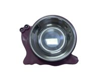 Snail Shaped Pet Feedrer With Stainless Steel Bowl & Non Slip Rubber Bottom For Cats And Dogs - 20X20X5cm