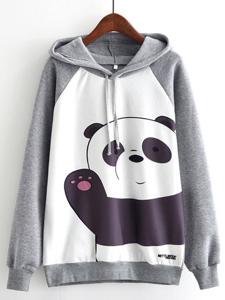 Carton Pattern Hooded Women Hoodies