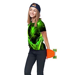 Kids Girls' T shirt Tee Short Sleeve 3D Print Graphic Unisex Print Green Children Tops Summer Active Daily Wear Regular Fit 3-12 Years miniinthebox