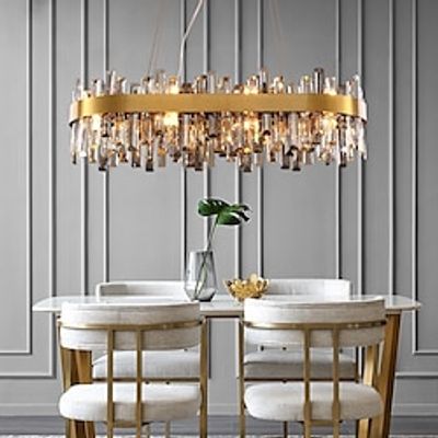 Chandelier LED Crystal Chandelier Brass Gold 6080cm Creative Light Post Modern Art Dining Room Bedroom 110-240V Lightinthebox