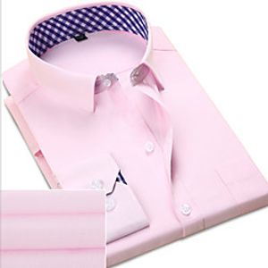 Men's Shirt Other Prints Solid Colored Long Sleeve Daily Tops Business Basic White Blue Blushing Pink Lightinthebox
