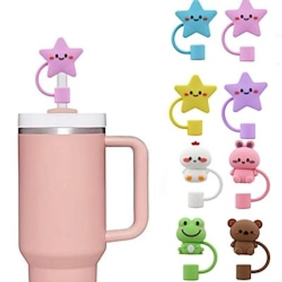 10mm Straw Cover, Straw Covers Cap for Stanley Cup 40 oz 30 oz Food Grade Silicone Cute Straw Topper Straw Tips Cover Protector Plugs for Stanley Tumblers for Stanley Cup Accessories Lightinthebox