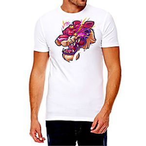 Men's Unisex Tee T shirt Hot Stamping Graphic Prints Tiger Plus Size Print Short Sleeve Casual Tops Cotton Basic Designer Big and Tall White miniinthebox
