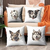 1PC Dog Double Side Pillow Cover Soft Decorative Square Cushion Case Pillowcase for Bedroom Livingroom Sofa Couch Chair miniinthebox