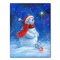 Oil Painting Handmade Hand Painted Wall Art Mintura Modern Abstract Snowman Picture Home Decoration Decor Rolled Canvas No Frame Unstretched Lightinthebox - thumbnail