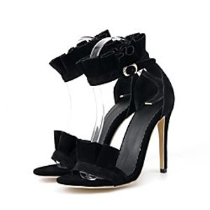 Women's Sandals Stiletto Heel Round Toe PU Synthetics Black Yellow Pink miniinthebox