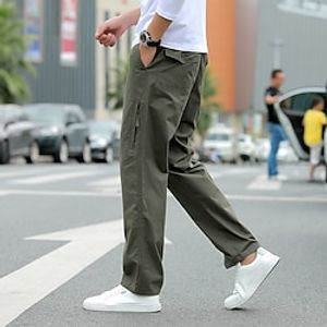 Men's Cargo Pants Cargo Trousers Trousers Multi Pocket Straight Leg Solid Colored Comfort Wearable Outdoor Daily 100% Cotton Sports Stylish ArmyGreen Yellow miniinthebox