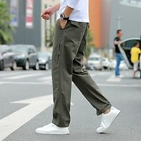 Men's Cargo Pants Cargo Trousers Trousers Multi Pocket Straight Leg Solid Colored Comfort Wearable Outdoor Daily 100% Cotton Sports Stylish ArmyGreen Yellow miniinthebox - thumbnail