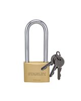 Stanley Brass Padlock 50mm long Shackle 3 Keys