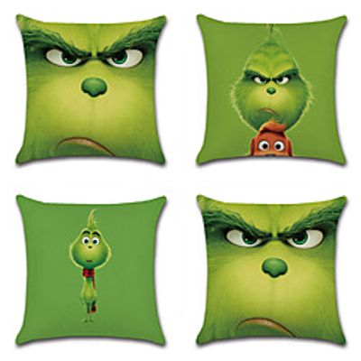 Double Side Cushion Cover 4PC Soft Decorative Square Throw Pillow Cover Cushion Case Pillowcase for Bedroom Livingroom Superior Quality Machine Washable Indoor Cushion for Sofa Couch Bed Chair miniinthebox