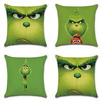 Double Side Cushion Cover 4PC Soft Decorative Square Throw Pillow Cover Cushion Case Pillowcase for Bedroom Livingroom Superior Quality Machine Washable Indoor Cushion for Sofa Couch Bed Chair miniinthebox - thumbnail