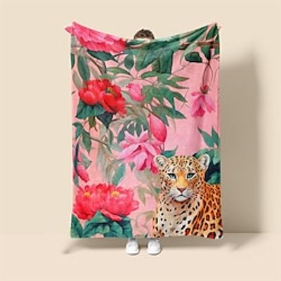 Cheetah Garden leopard Pattern Super Soft Throw Blanket Sherpa Blanket Novelty Flannel Warm 3D Printed All Seasons Room Decor Gifts Big Blanket Lightinthebox