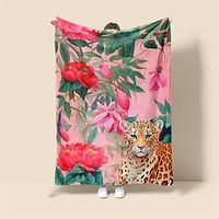 Cheetah Garden leopard Pattern Super Soft Throw Blanket Sherpa Blanket Novelty Flannel Warm 3D Printed All Seasons Room Decor Gifts Big Blanket Lightinthebox - thumbnail
