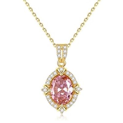 Necklace Clear Synthetic Diamond S925 Sterling Silver Women's Simple Sweet Classic Luminous Wedding Geometric Necklace For Wedding Engagement Lightinthebox