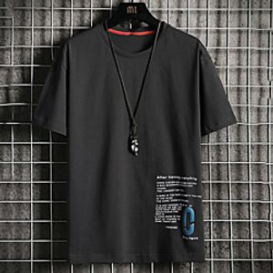 Men's Unisex Tee T shirt Hot Stamping Graphic Prints Letter Plus Size Print Short Sleeve Casual Tops Cotton Basic Fashion Designer Big and Tall White Black miniinthebox