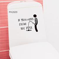 IF YOU MISS Creative Toilet Decal - Removable Bathroom Sticker for Toilet Seats - Unique Home Decor Background Wall Decal for Bathrooms Lightinthebox