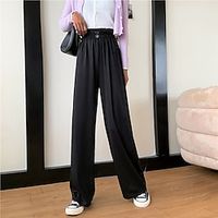 Women's Straight Dark Gray Black Casual Casual Daily Full Length Comfy Plain One-Size Lightinthebox - thumbnail