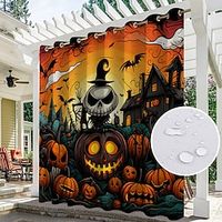 Halloween Decor Waterproof Outdoor Curtain Privacy, Sliding Patio Curtain Drapes, Pergola Curtains Grommet For Gazebo, Balcony, Porch, Party miniinthebox - thumbnail