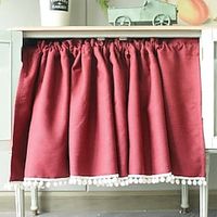 wine red blackout rod american door curtain curtain short curtain half curtain cabinet door curtain coffee curtain free punch Lightinthebox - thumbnail