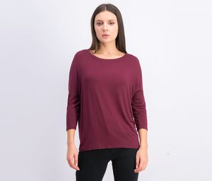 Womens Long Sleeve Top  Maroon