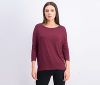 Womens Long Sleeve Top  Maroon - thumbnail