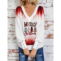 Women's V Neck Crochet Pullover Sweater Jumper Knit Print Drop Shoulder Fall Winter Regular Christmas Stylish Casual Soft Long Sleeve Snowman Wine Beige S M L Lightinthebox - thumbnail