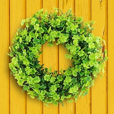 St. Patrick's Day Wreath - Irish Festival Shamrock Wreath, Featuring Realistic Four-Leaf Clover, Perfect for Spring 2024 Outdoor Yard Decoration, Ideal as a Door Hanging Lightinthebox