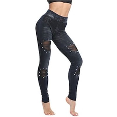 Women's Casual Sporty Athleisure Tights Leggings Cut Out Ankle-Length Pants Casual Weekend Stretchy Plain Cotton Blend Tummy Control Butt Lift Mid Waist Black One-Size Lightinthebox Women's Casual Sporty Athleisure Tights Leggings Cut Out Ankle-Length Pants Casual Weekend Stretchy Plain Cotton Blend Tummy Control Butt Lift Mid Waist Black One-Size Lightinthebox
