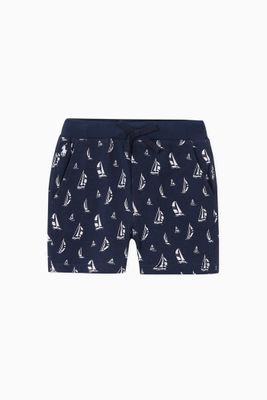 Printed Cotton Mesh Shorts Printed Cotton Mesh Shorts