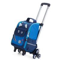 Eazy Kids Dinosaur School Bag With Trolley - Blue