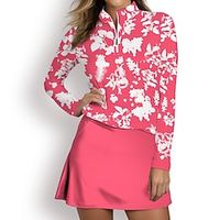 Women's Golf Polo Shirt Pink Long Sleeve Top Ladies Golf Attire Clothes Outfits Wear Apparel miniinthebox