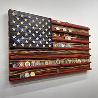 Wooden American Flag Display Stand Independence Day Home Decor - Patriotic Flag Challenge Showcase and Commemorative Shelf, Unique Wood Craft Art Piece For Memorial Day/The Fourth of July Lightinthebox