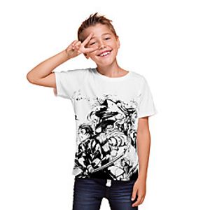 Kids Boys' T shirt Tee Blouse Short Sleeve Anime 3D Print Cartoon Animal Print White Children Tops Summer Spring  Summer Streetwear Birthday Party Tailored Fit Loose miniinthebox