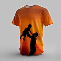 Father Day Men's Vintage T shirt Tee Silhouette Crew Neck Clothing Apparel 3D Print Party Street Short Sleeve Tee Lightinthebox