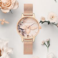 oliviaburton female watch small bee pink crystal for girlfriend gift miniinthebox - thumbnail