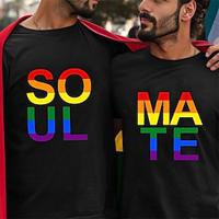 Gay Couple T-shirt Letter 2pcs Men's T shirt Tee Tee Top Crew Neck Daily Vacation Short Sleeve Print Same Sex LGBT Pride Lightinthebox