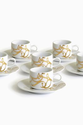 Calligraffiti Espresso Cups, Set of 6