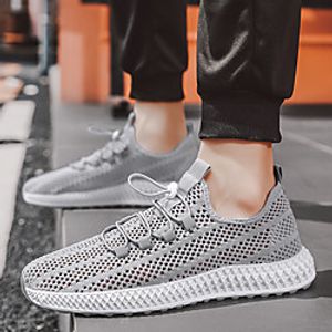 Men's Trainers Athletic Shoes Sporty Casual Daily Outdoor Running Shoes Walking Shoes Mesh Elastic Fabric Breathable Non-slipping Wear Proof White Black Green Spring Summer Lightinthebox