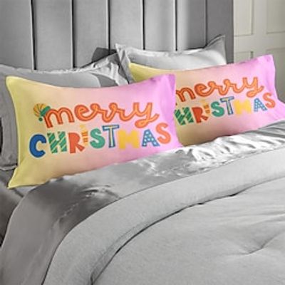 2Pcs 100% Cotton Christmas Pattern Pillowcases Lightinthebox