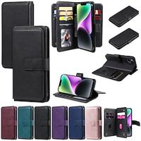 Phone Case For iPhone 15 Pro Max iPhone 14 13 12 11 Pro Max Plus Mini SE Wallet Case Magnetic Full Body Protective Kickstand Retro TPU PU Leather Lightinthebox